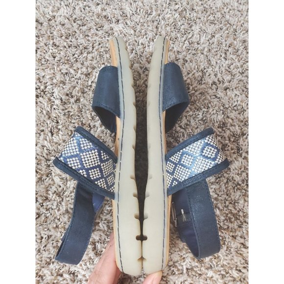 boc Jorunn Navy Blue Strappy Fabric Upper Slingback Sandals Size 8M - Picture 7 of 11